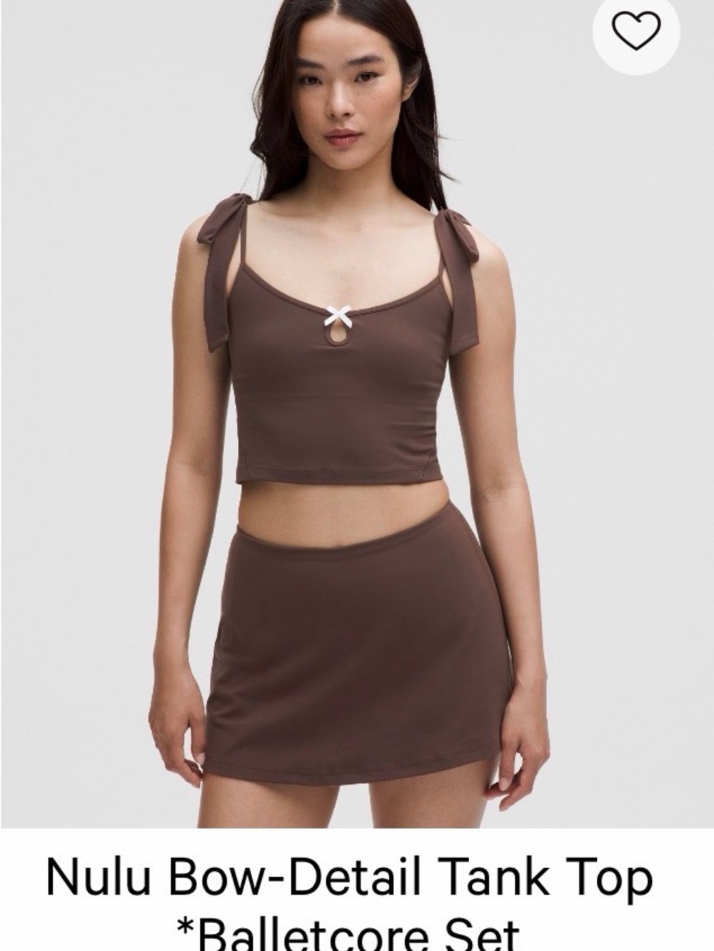 lululemon nulu bow tank top ballet core espresso